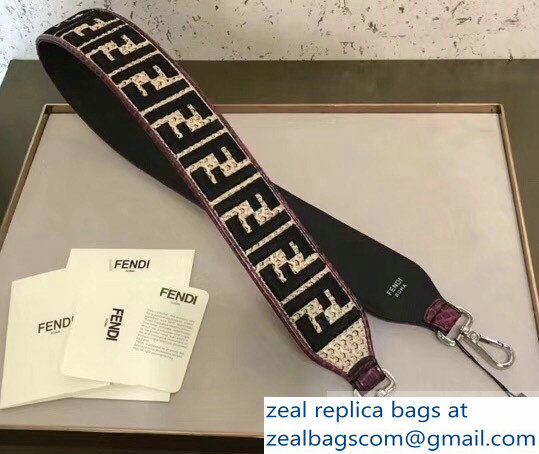 Fendi Leather Long Shoulder Strap You Braided FF Logo