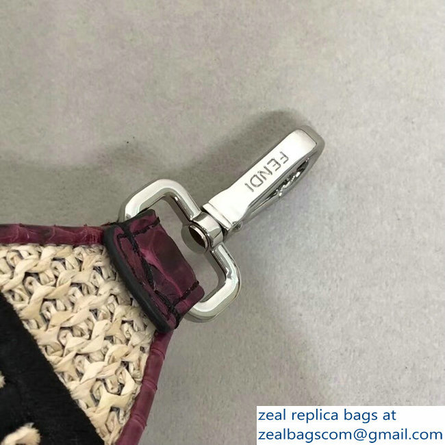 Fendi Leather Long Shoulder Strap You Braided FF Logo