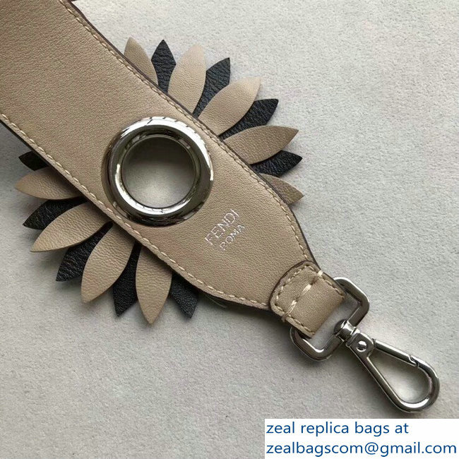 Fendi Leather Long Shoulder Strap You Daisy Flowers Multicolor