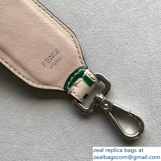 Fendi Leather Long Shoulder Strap You FF Logo Green