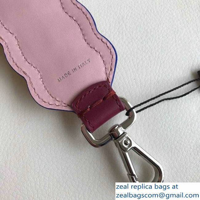 Fendi Leather Long Shoulder Strap You Pearls Burgundy