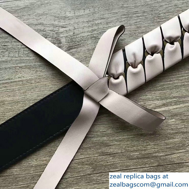 Fendi Leather Long Shoulder Strap You Threading Bow Black