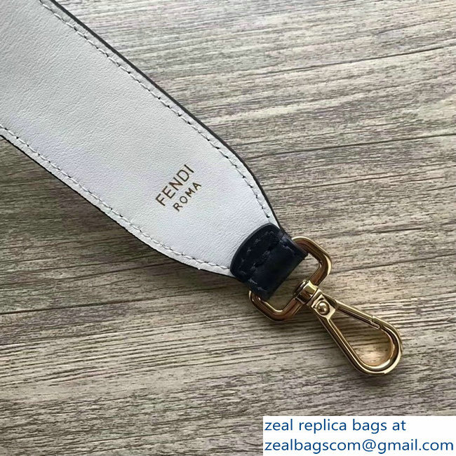 Fendi Leather Long Shoulder Strap You Threading Bow Black