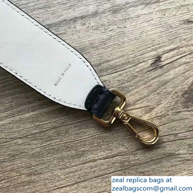 Fendi Leather Long Shoulder Strap You Threading Bow Black