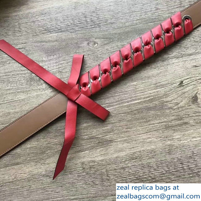 Fendi Leather Long Shoulder Strap You Threading Bow Brown