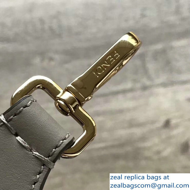 Fendi Leather Long Shoulder Strap You Threading Bow Gray
