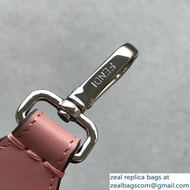 Fendi Leather Long Shoulder Strap You Threading Bow Pink