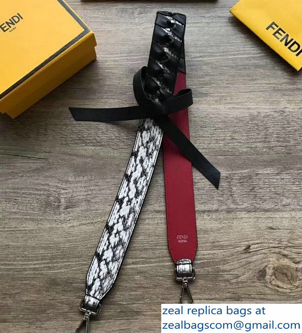 Fendi Leather Long Shoulder Strap You Threading Bow Python