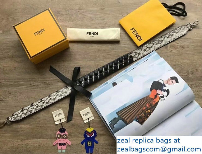 Fendi Leather Long Shoulder Strap You Threading Bow Python