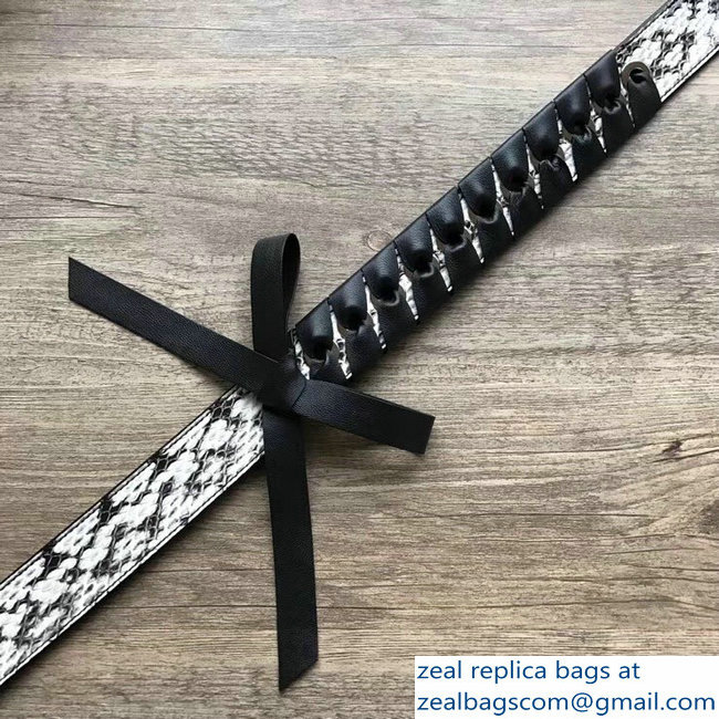 Fendi Leather Long Shoulder Strap You Threading Bow Python