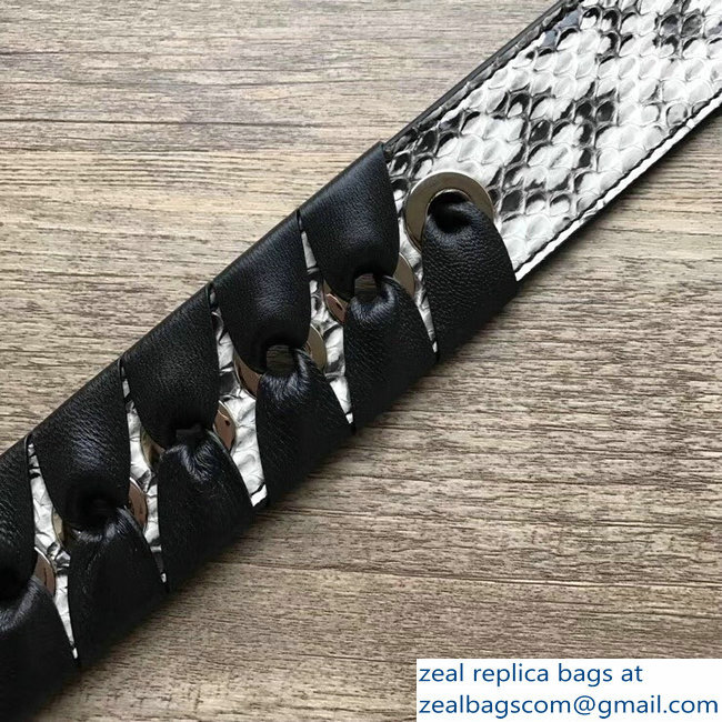 Fendi Leather Long Shoulder Strap You Threading Bow Python