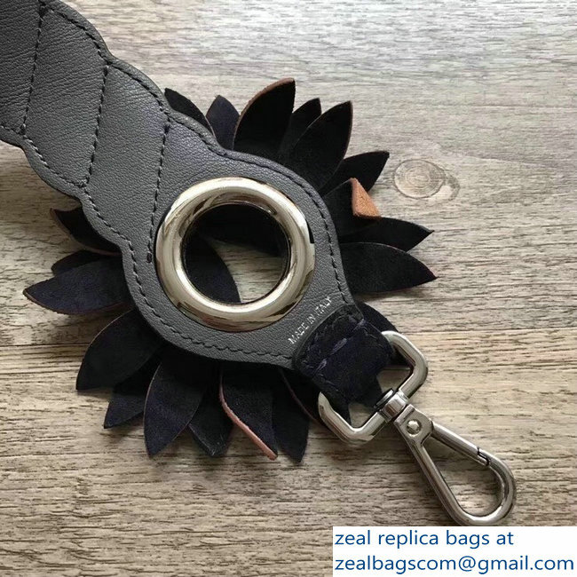 Fendi Leather Mini Short Shoulder Strap You Daisy Flowers Black - Click Image to Close