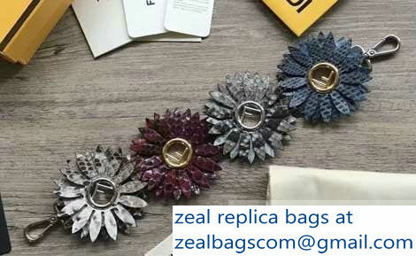 Fendi Leather Mini Short Shoulder Strap You Daisy Flowers F Logo Python