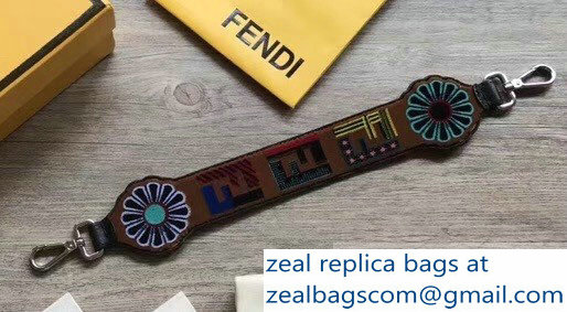 Fendi Leather Mini Short Shoulder Strap You Daisy Flowers FF Velvet Coffee