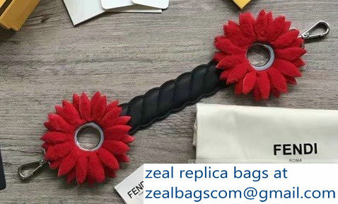 Fendi Leather Mini Short Shoulder Strap You Daisy Flowers Red
