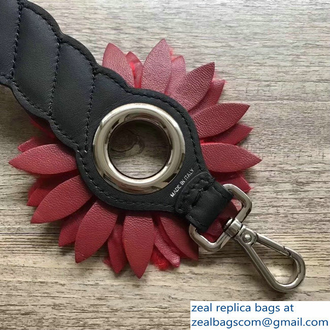 Fendi Leather Mini Short Shoulder Strap You Daisy Flowers Red - Click Image to Close