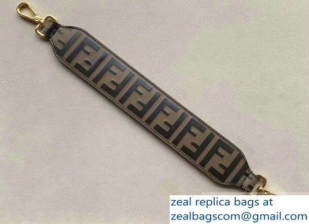Fendi Leather Mini Short Shoulder Strap You FF Logo Coffee
