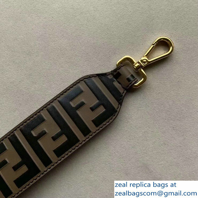 Fendi Leather Mini Short Shoulder Strap You FF Logo Coffee