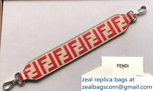 Fendi Leather Mini Short Shoulder Strap You FF Logo Red