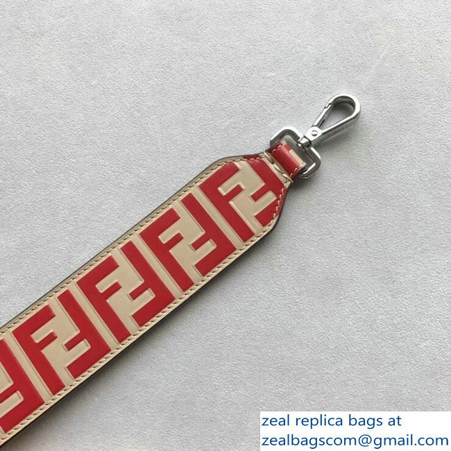 Fendi Leather Mini Short Shoulder Strap You FF Logo Red