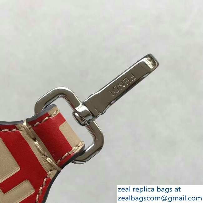 Fendi Leather Mini Short Shoulder Strap You FF Logo Red - Click Image to Close