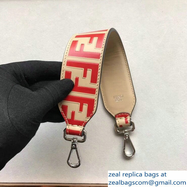 Fendi Leather Mini Short Shoulder Strap You FF Logo Red