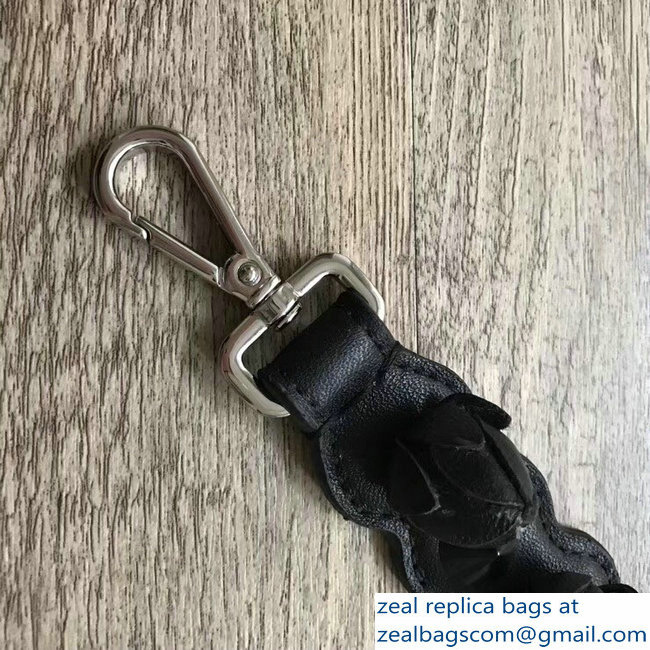 Fendi Leather Mini Short Shoulder Strap You Flower Bud Studs Black - Click Image to Close