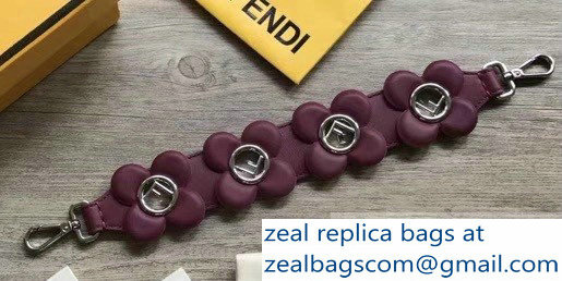 Fendi Leather Mini Short Shoulder Strap You Flower F Logo Burgundy
