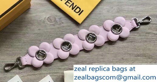 Fendi Leather Mini Short Shoulder Strap You Flower F Logo Pink