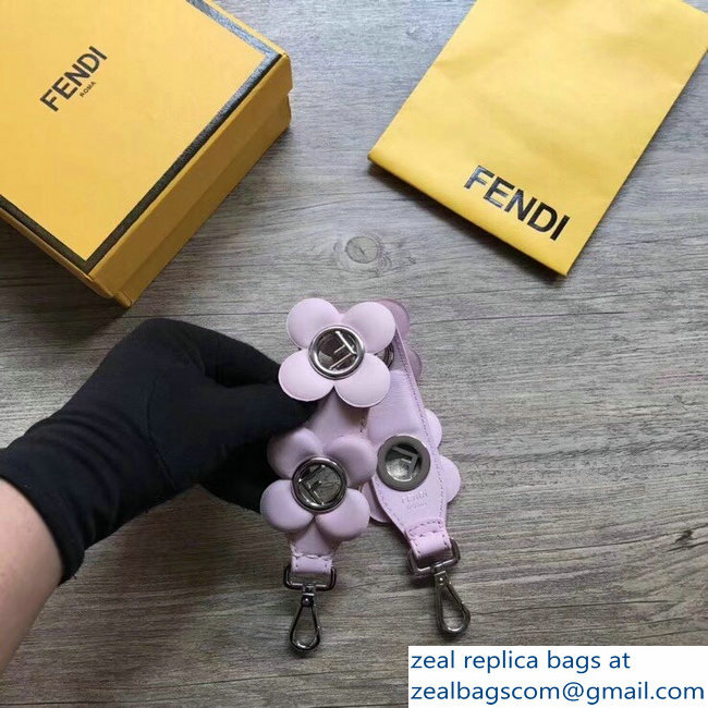 Fendi Leather Mini Short Shoulder Strap You Flower F Logo Pink