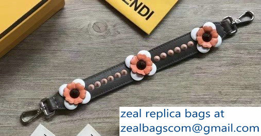 Fendi Leather Mini Short Shoulder Strap You Flower Studs Etoupe - Click Image to Close