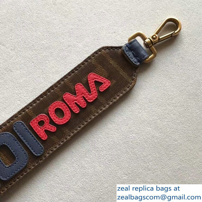 Fendi Leather Mini Short Shoulder Strap You Mania Logo Brown/Blue/Red - Click Image to Close