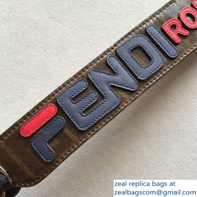 Fendi Leather Mini Short Shoulder Strap You Mania Logo Brown/Blue/Red - Click Image to Close