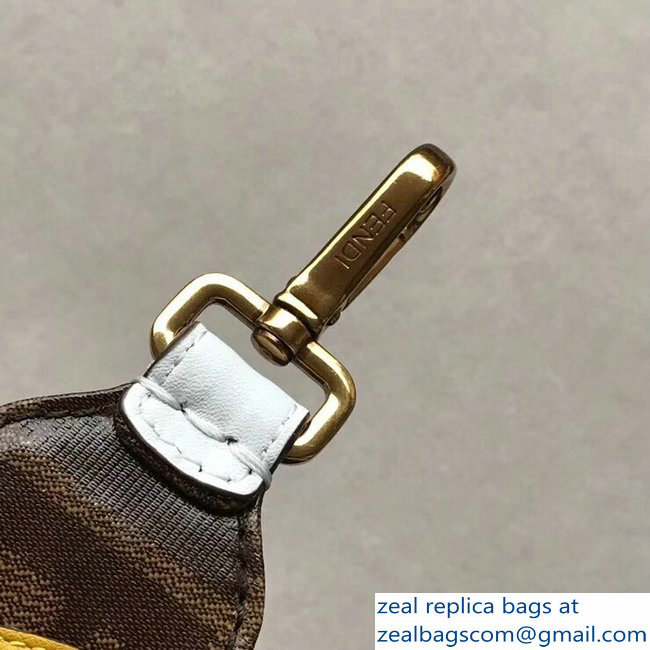 Fendi Leather Mini Short Shoulder Strap You Mania Logo Brown/White/Yellow