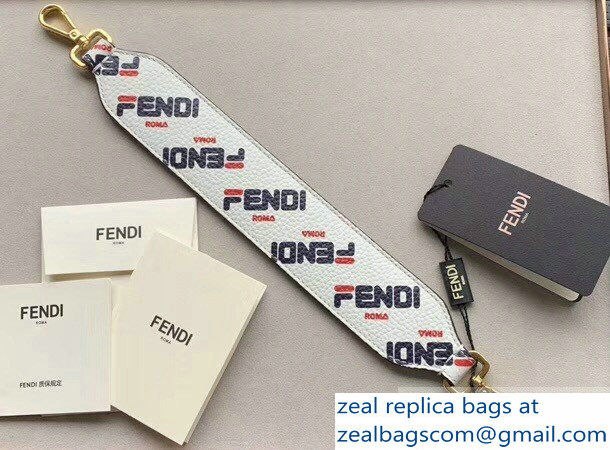 Fendi Leather Mini Short Shoulder Strap You Mania Logo White - Click Image to Close