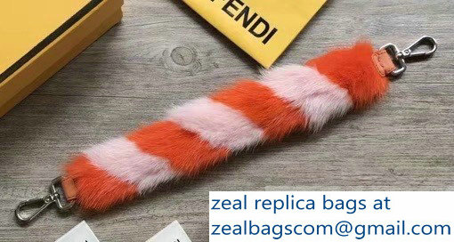 Fendi Leather Mini Short Shoulder Strap You Mink Fur Orange/Pink