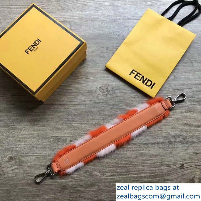 Fendi Leather Mini Short Shoulder Strap You Mink Fur Orange/Pink
