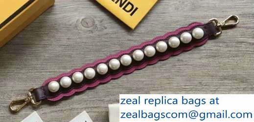 Fendi Leather Mini Short Shoulder Strap You Pearls Burgundy
