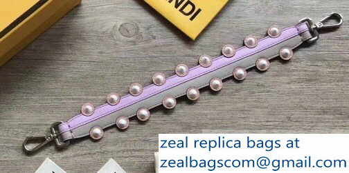Fendi Leather Mini Short Shoulder Strap You Studs Lilac/Gray