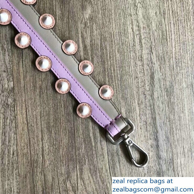 Fendi Leather Mini Short Shoulder Strap You Studs Lilac/Gray