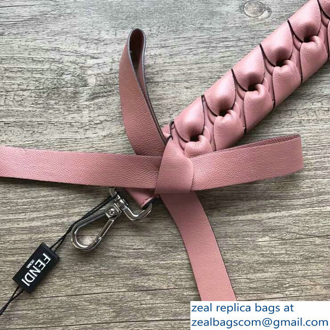 Fendi Leather Mini Short Shoulder Strap You Threading Bow Pink
