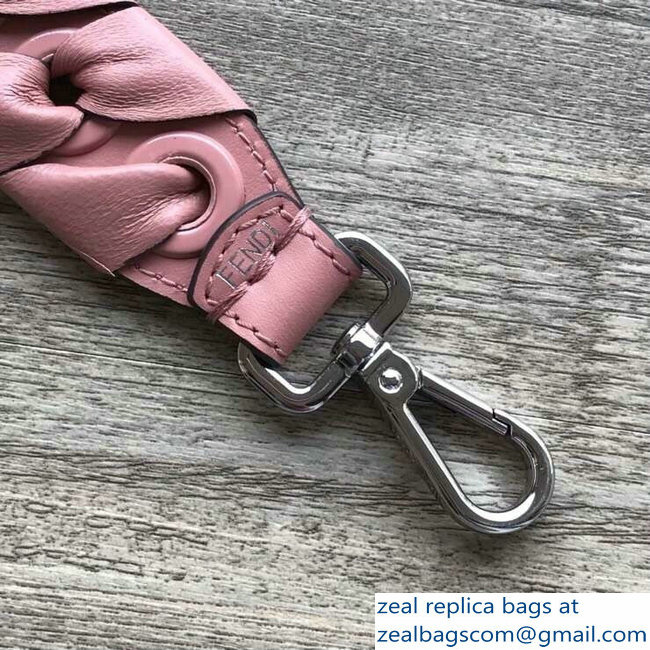 Fendi Leather Mini Short Shoulder Strap You Threading Bow Pink