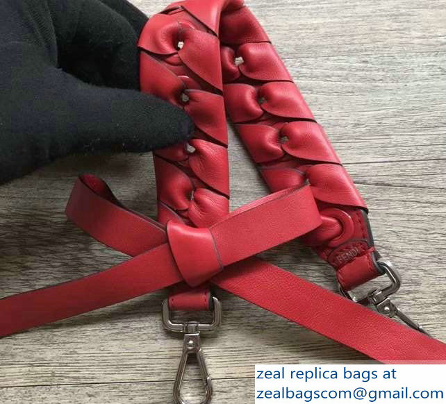 Fendi Leather Mini Short Shoulder Strap You Threading Bow Red