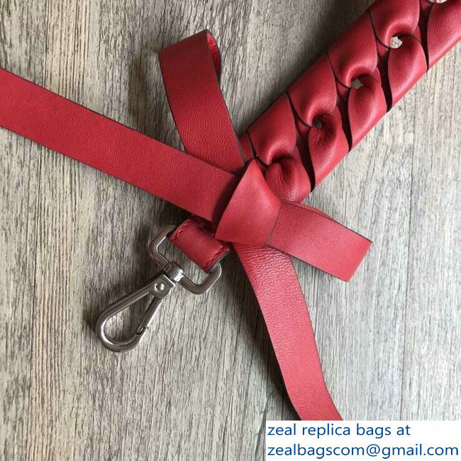 Fendi Leather Mini Short Shoulder Strap You Threading Bow Red