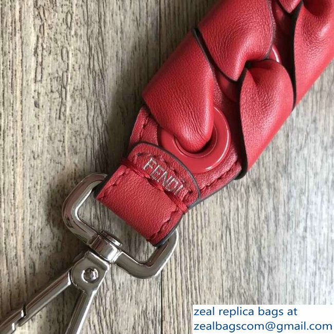 Fendi Leather Mini Short Shoulder Strap You Threading Bow Red