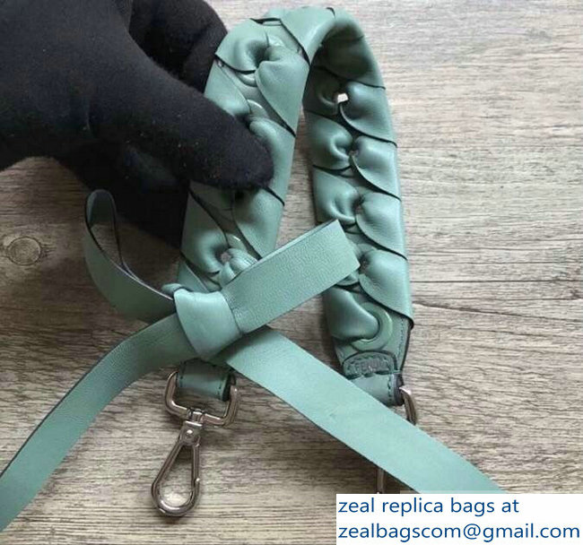 Fendi Leather Mini Short Shoulder Strap You Threading Bow Turquoise