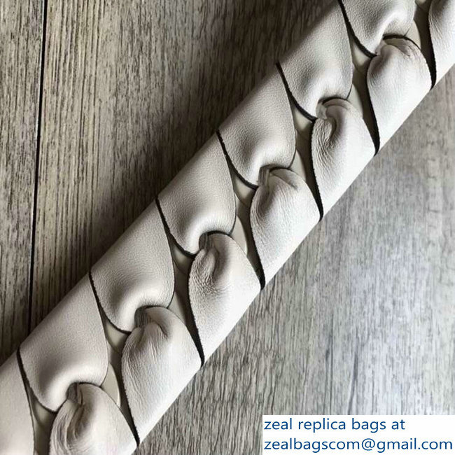 Fendi Leather Mini Short Shoulder Strap You Threading Bow White - Click Image to Close