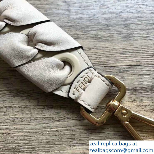 Fendi Leather Mini Short Shoulder Strap You Threading Bow White - Click Image to Close