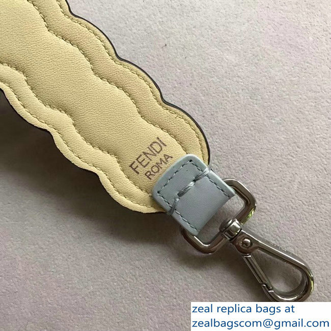Fendi Leather Mini Short Shoulder Strap You Wave Studs Light Gray - Click Image to Close