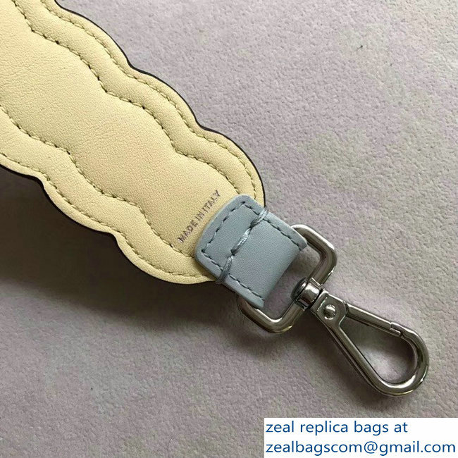 Fendi Leather Mini Short Shoulder Strap You Wave Studs Light Gray - Click Image to Close